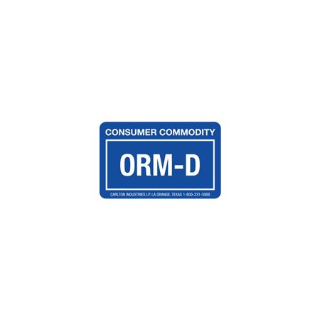 ORM-D Labels - Consumer Commodity 1 3/8 x 2 1/4