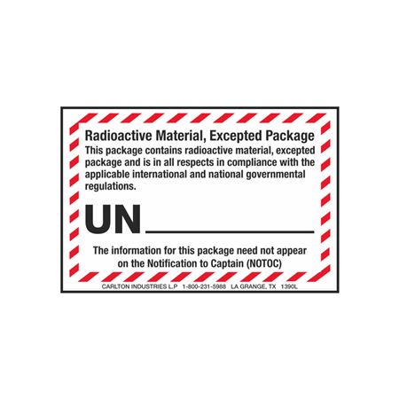 Radioactive Material, Excepted Package - Label