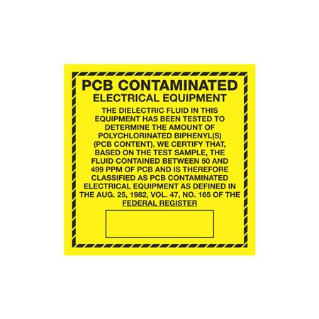 PCB Decal Contaminated Electrical Equipment 6 x 6