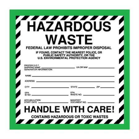 Custom Color Coded HazMat Labels - Green 6 x 6