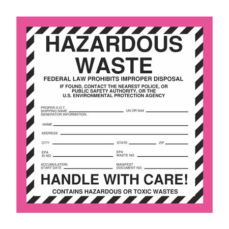 Custom Color Coded HazMat Labels - Pink 6 x 6