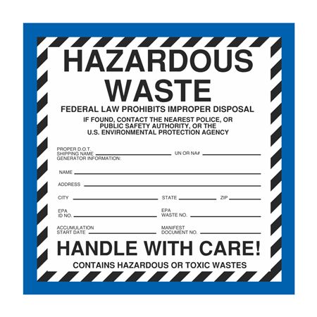 Custom Color Coded HazMat Labels - Blue 6 x 6