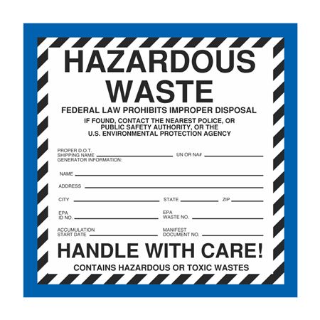 Custom Color Coded HazMat Labels - Blue 6 x 6