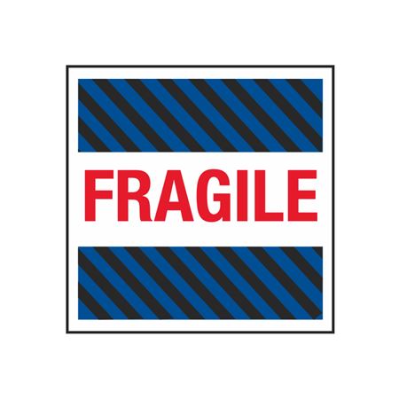 Fragile (Blue/Black Stripes) - 4 x 4