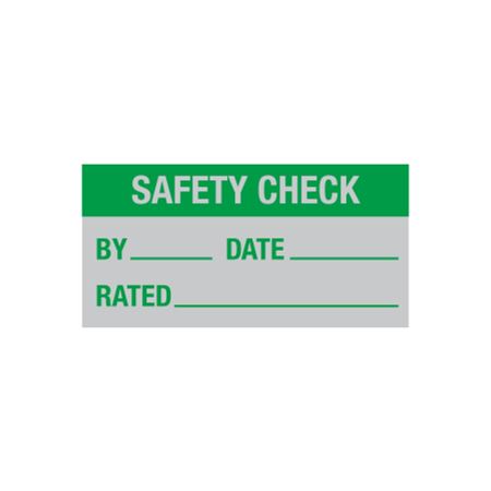 Maintenance Decal - Safety Check By/Date/Rated - 1 x 2