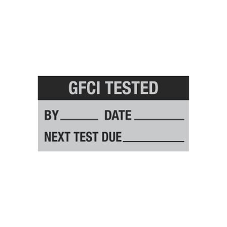 Maintenance Decal - GFCI Tested By/Date/Next Test - 1 x 2