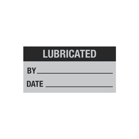 Maintenance Decal - Lubricated By/Date - 1 x 2