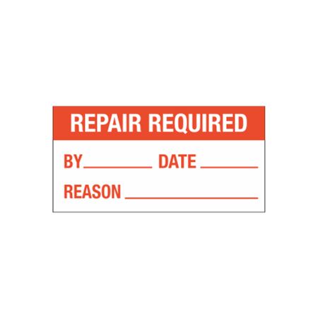 Repair Required - Write-On Decal