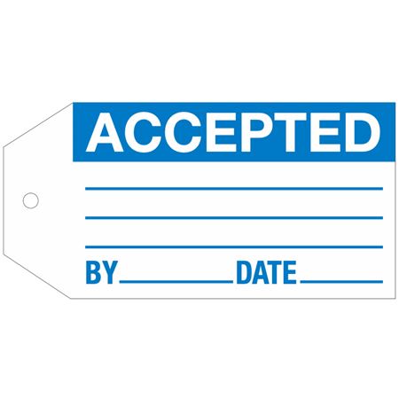 Stock Instruction Tags - Accepted 2 7/8 x 5 3/4