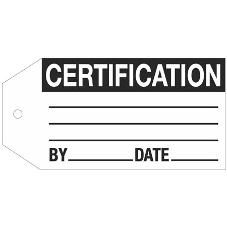 Stock Instruction Tags - Certification