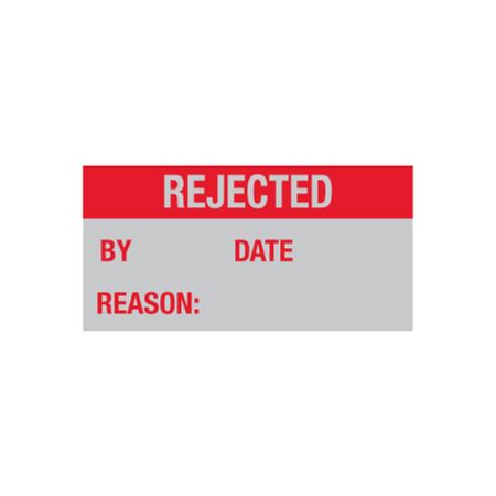 Quality Control Decals - Rejected By/Date/Reason - 1 x 2