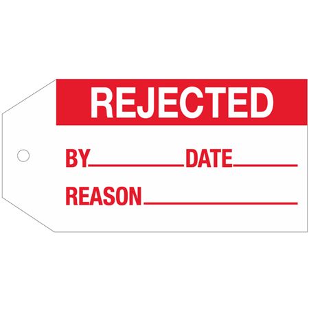 Stock Instruction Tags - Rejected