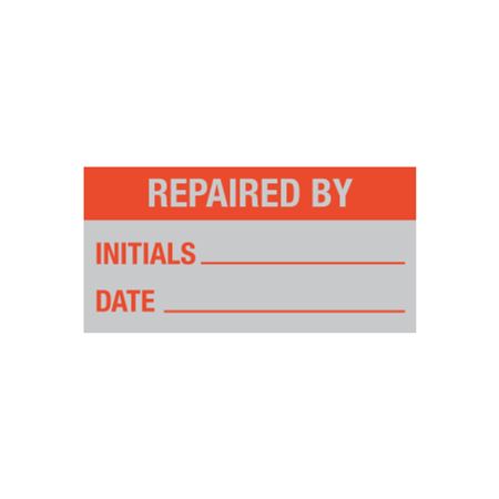 Maintenance Decal - Repaired By Initials/Date - 1 x 2