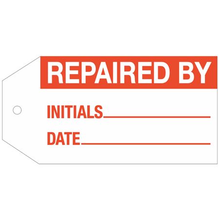 Stock Instruction Tags - Repaired By