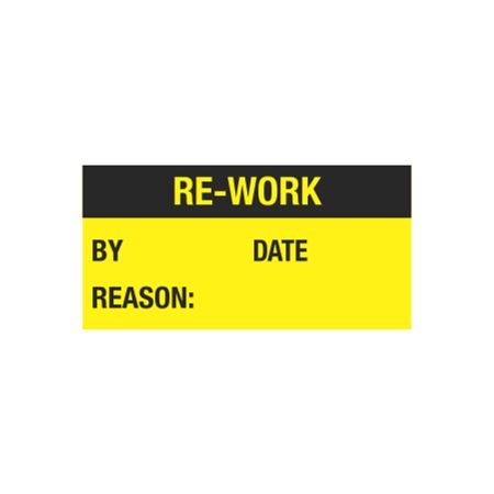 Maintenance Decal - Re-Work By/Date/Reason - 1 x 2