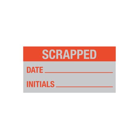 Quality Control Decals - Scrapped Date/Initials - 1 x 2