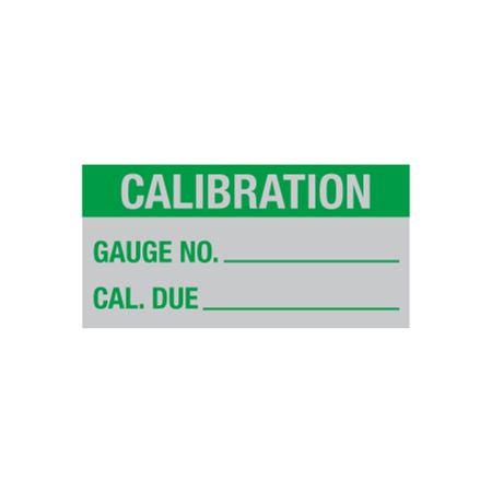 Calibration Decal - Calibration GaugeNo./Cal.Due - 1 x 2