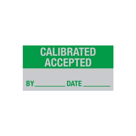 Calibration Decal - Calibrated Accepted By/Date - 1 x 2