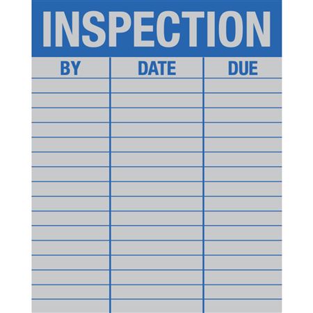 Service Record Decals - Inspection By/Date/Due
