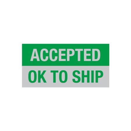Quality Control Decals - Accepted OK To Ship - 1 x 2