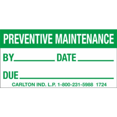 Preventative Maintenance - Write-On Decal