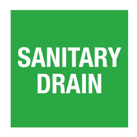 Pipe Markers - 6 inch x 30 feet Roll - Sanitary Drain