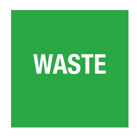Pipe Markers - 6 inch x 30 feet Roll - Waste Green