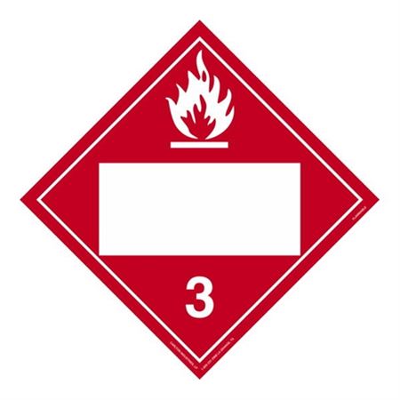 Class 3 - Flammable Liquid Blank - Tagboard 10 3/4 x 10 3/4