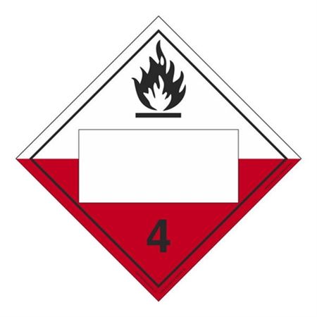 Class 4 Spontaneous Combustible Blank Tagboard 10 3/4x10 3/4