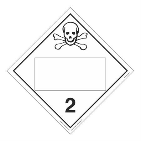 Class 2 - Poison/Toxic Gas Blank - Tagboard 10 3/4 x 10 3/4