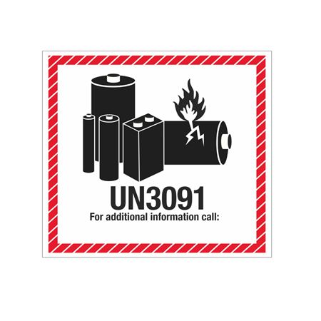 Lithium Battery Marking - UN3091 - 4 1/2 x 5