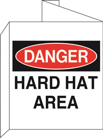 Danger Hard Hat Area 3D Wall Sign 8"x14"