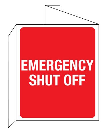 Emergency Shut Off 3D Wall Sign 8"x14"