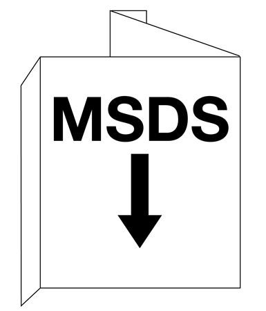 3D MSDS Wall Sign with Down Arrow Symbol 8x14