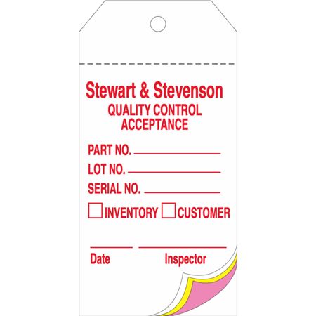 Custom Printed 3-Part Tags - 2 5/8 x 5 1/4