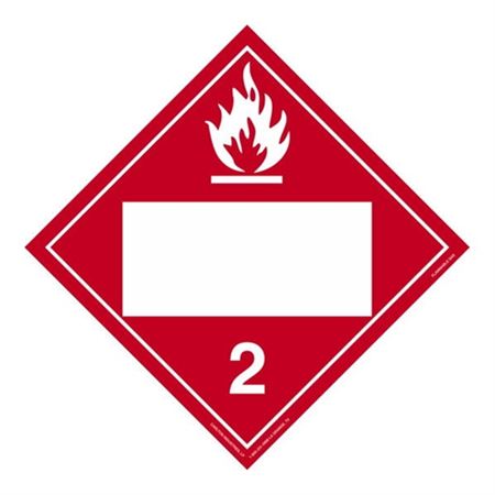 Class 2 - Flammable Gas Blank - Poly Blend 10 3/4 x 10 3/4