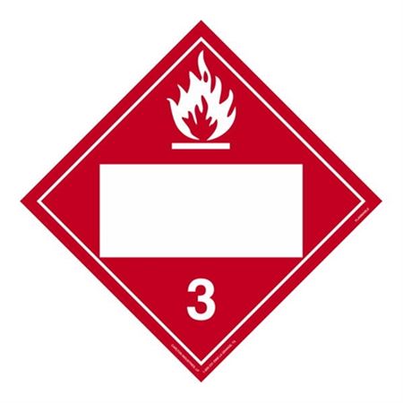 Class 3 - Flammable Liq. Blank - Poly Blend 10 3/4 x 10 3/4