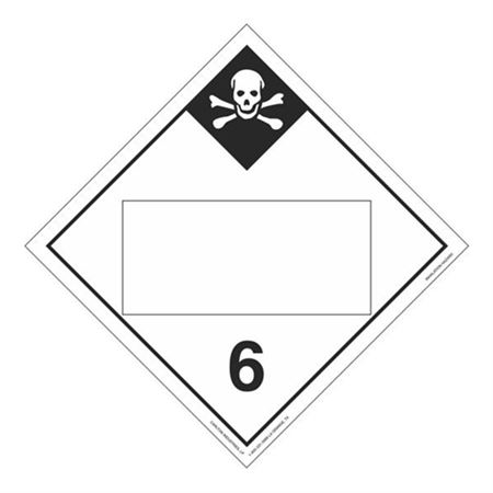 Class 6 Inhalation Hazard - Blank Polyvinyl 10 3/4 Placard