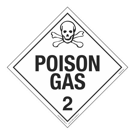Class 2 - Poison Gas Worded Placard
