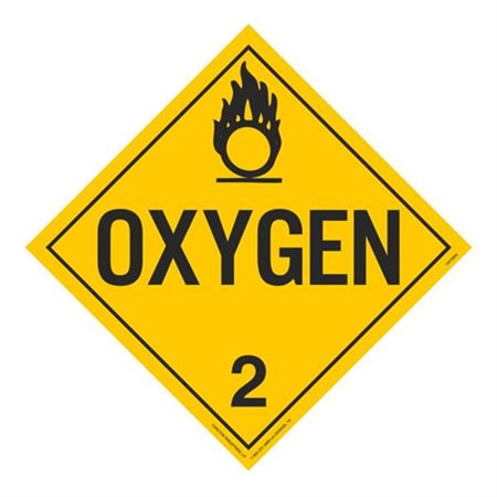 Class 2 - Oxygen Worded Placard