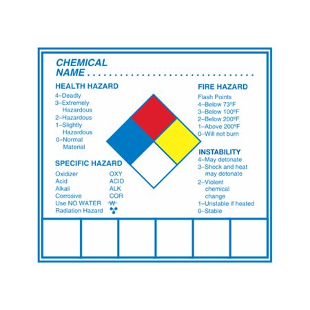 Chemical Hazard Decals - 2 3/4 x 3