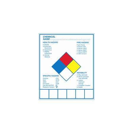 Chemical Hazard Decals - 5 x 6