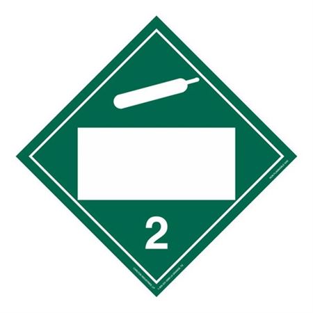 Class 2 Non-Flammable Gas - Blank Removable Adhesive Vinyl 10 3/4 Placard