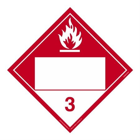 Class 3 Combustible Liquid - Blank Removable Adhesive Vinyl 10 3/4 Placard