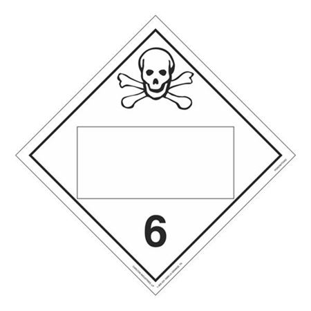 Class 6 - Poison/Toxic Blank - Rem. Adhesive 10 3/4 x 10 3/4