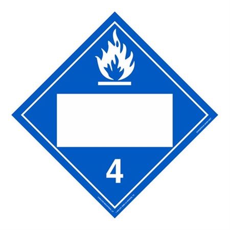 Class 4 - Dangerous When Wet - Rem. Adhesive 10 3/4 x 10 3/4