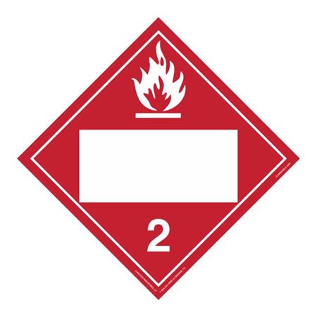 Class 2 Flammable Gas - Perm. Adhesive 10 3/4 x 10 3/4