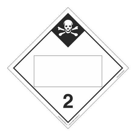 Class 2 Inhalation Hazard - Blank Permanent Adhesive Vinyl 10 3/4 Placard
