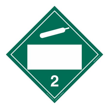 Class 2 Non-Flammable Gas - Blank Rigid Vinyl 10 3/4 Placard
