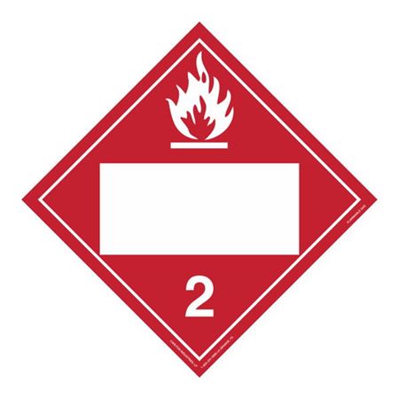 Class 2 Flammable Gas - Blank Rigid Vinyl 10 3/4 Placard